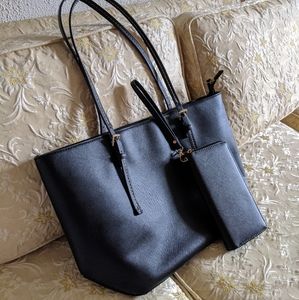 Work Black Bag with matching wristlet